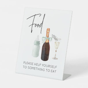 Food Sign for Baby Shower Green Sip & See