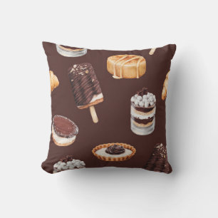 food sketch delicious beautiful desserts and pastr cushion