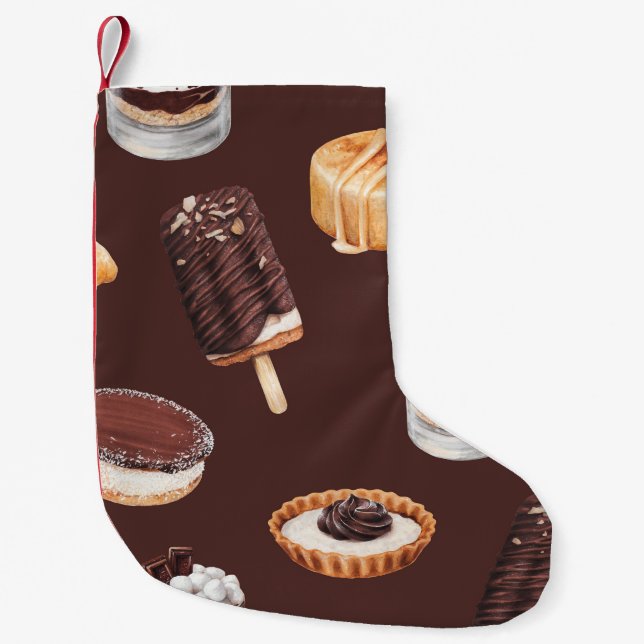 food sketch delicious beautiful desserts and pastr small christmas stocking (Front)