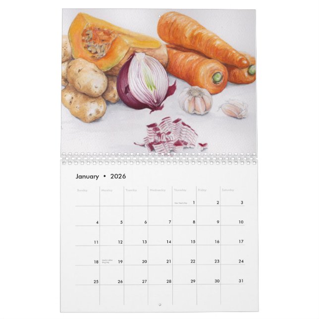 Food Sketches Calendar (Jan 2026)