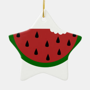 food slice fruit bitten watermelon ceramic tree decoration