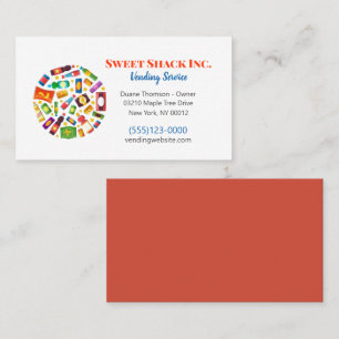 Food Snack Vendor Vending Machine Service Business Business Card