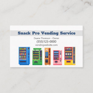 Food Snack Vendor Vending Machine Service Business Card