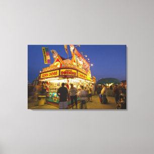 Food stand at the Northwest Montana Fair in Canvas Print