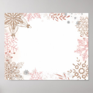 Food Station Winter Wonderland Pink Gold  Poster