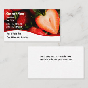 Food Strawberries Business Cards