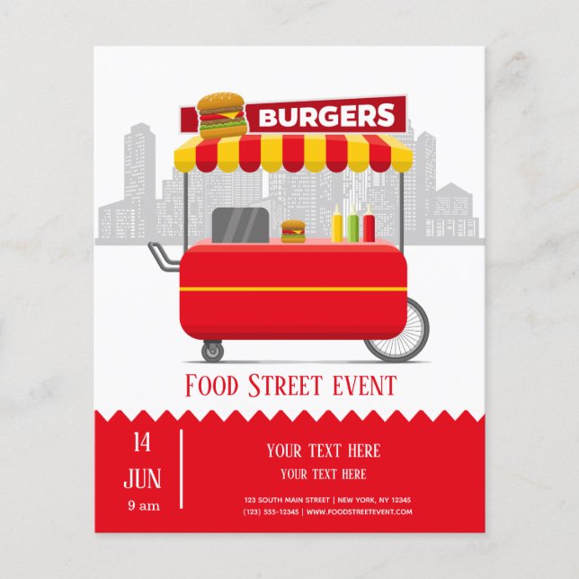 Food street burgers hamburgers flyer (Front)
