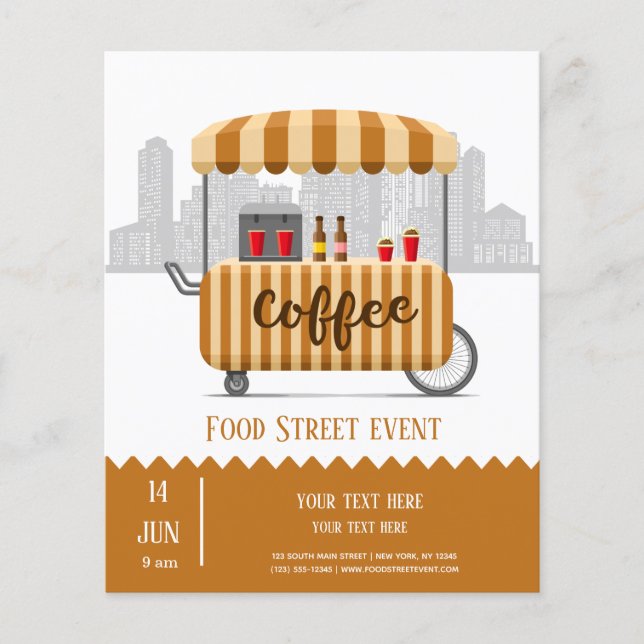 Food street cappuccino coffee flyer (Front)