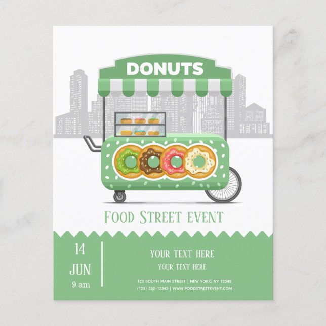 Food street doughnuts flyer (Front)