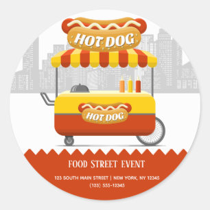 Food street hotdog classic round sticker