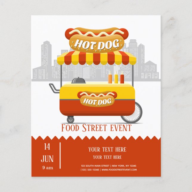 Food street hotdog flyer (Front)