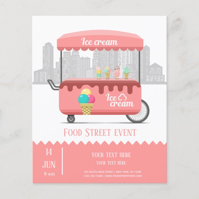 Food street ice cream flyer (Front)