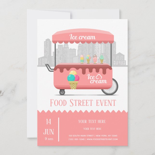 Food street ice cream invitation (Front)