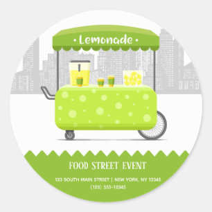 Food street lemonade classic round sticker