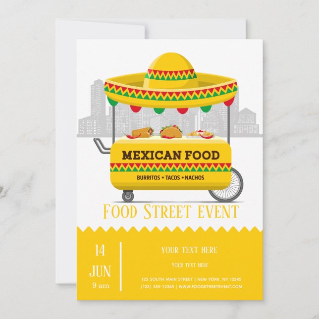 Food street mexican food invitation (Front)