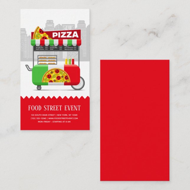 Food street pizza business card (Front/Back)
