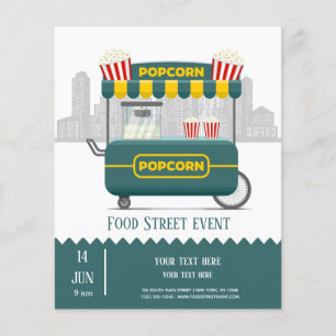 Food street popcorn snack flyer