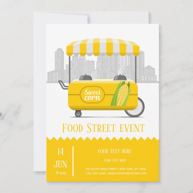 Food street sweet corn invitation (Front)