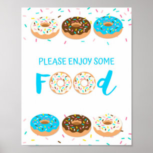 Food Table Sign Blue Doughnut Sprinkle Shower Sign