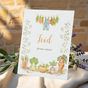 Food Table Watercolor Veggie Garden Little Sprout  Pedestal Sign