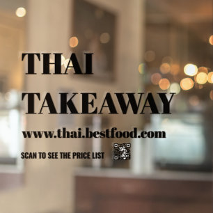 Food Takeaway Window Vinyls Transparent Window Cling