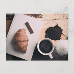 Food Themed, A Crossiant, A Strip Of Chocolate, Su Postcard