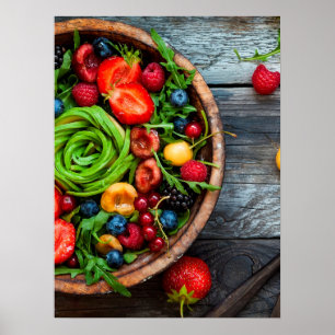 Food themed Poster with a fruit salad