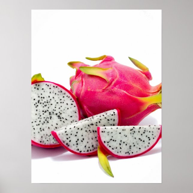 Food themed Poster with Dragon fruit. (Front)