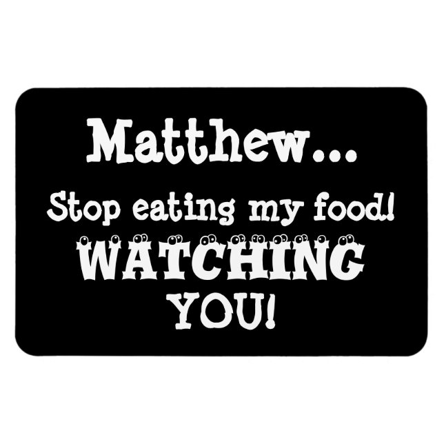 Food Thief Warning-Fridge Magnet Humour (Horizontal)