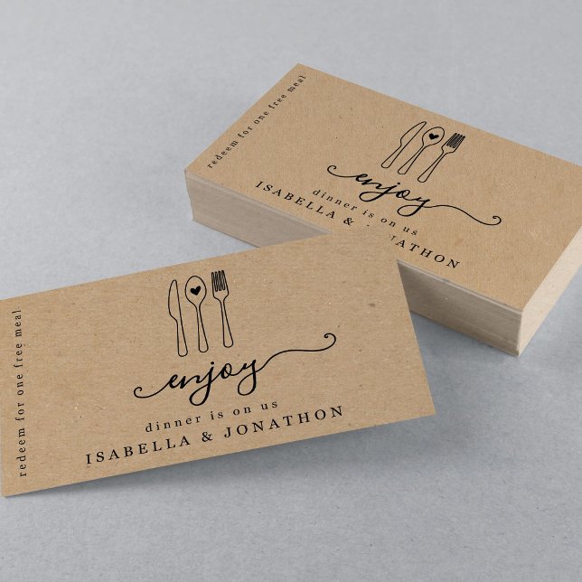 Food Ticket, Free Meal Voucher Business Card (Creator Uploaded)