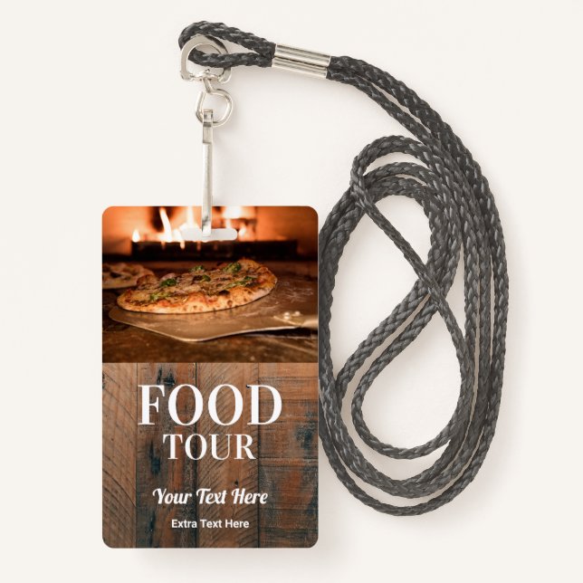 Food Tour Photo & Logo ID Badge (Front with Lanyard)