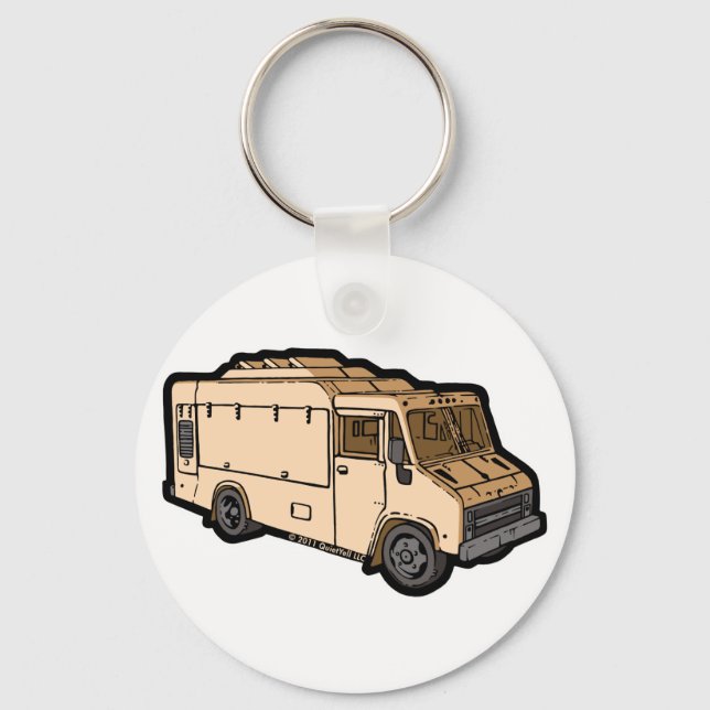 Food Truck: Basic (Cream) Key Ring (Front)