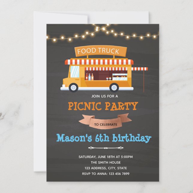 Food truck birthday invitation (Front)