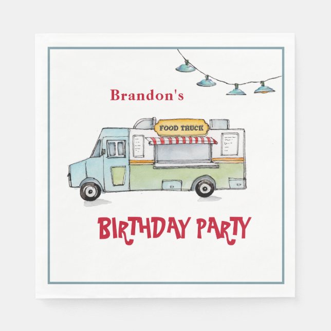 Food Truck Birthday Party  Napkin (Front)