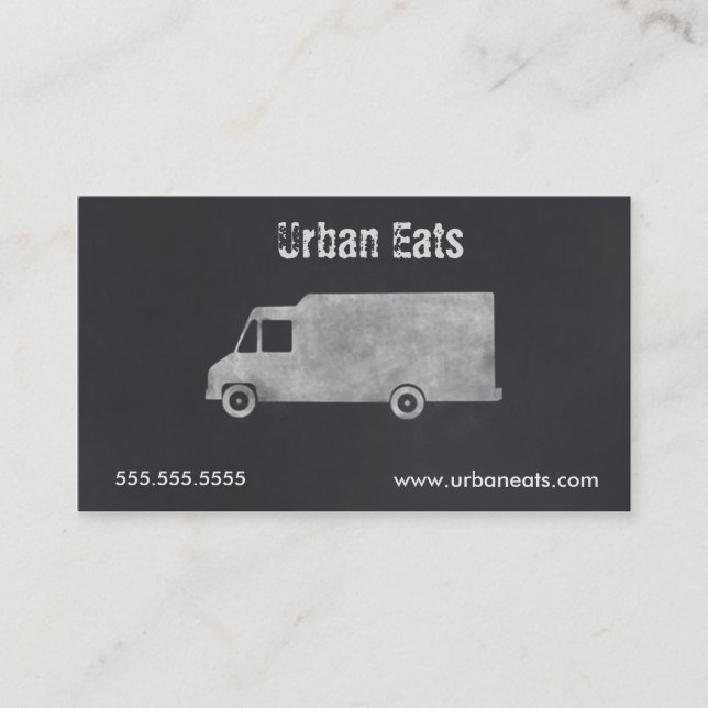 Food Truck Chalkboard Business Card Template (Front)