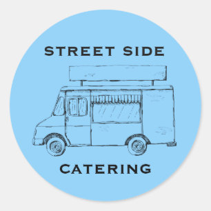 Food Truck Custom Blue Sticker