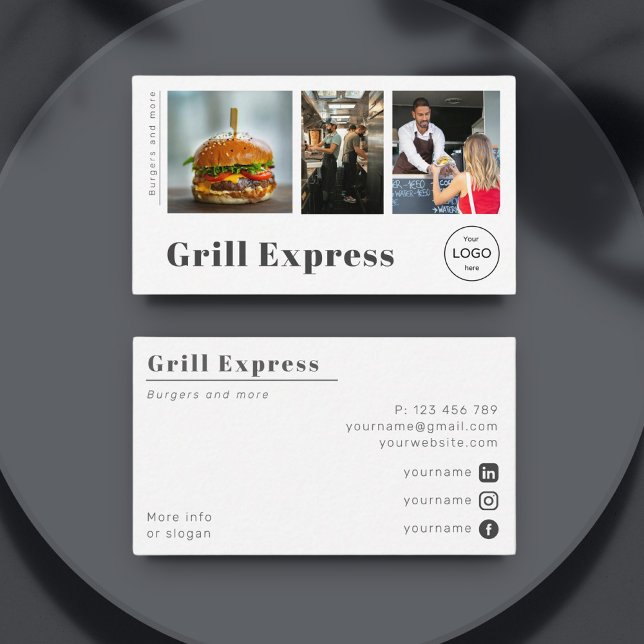 Food truck delivery restaurant photo Business Card (Creator Uploaded)