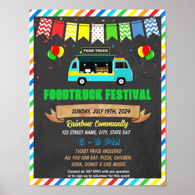 Food Truck Event template Poster (Front)