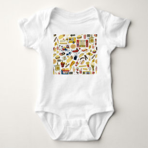 Food Truck Fest: Cartoon Pattern Baby Bodysuit