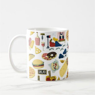 Food Truck Fest: Cartoon Pattern Coffee Mug
