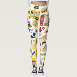 Food Truck Fest: Cartoon Pattern Leggings