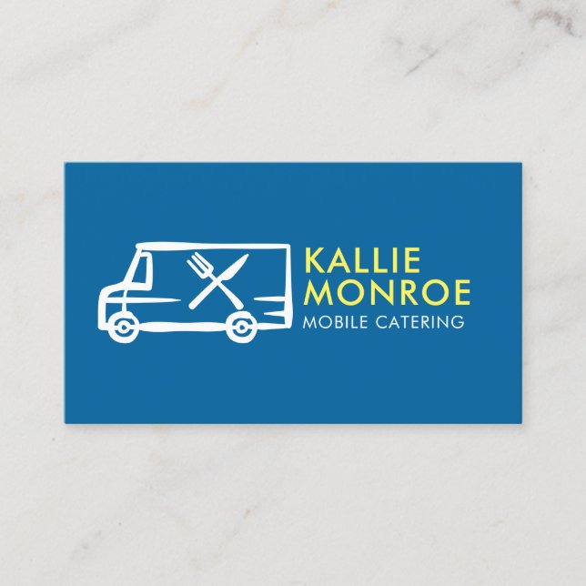 Food Truck Logo Business Cards (Front)