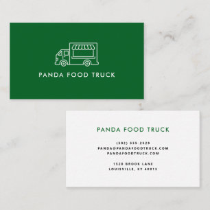 Food Truck Logo Green and White Business Card