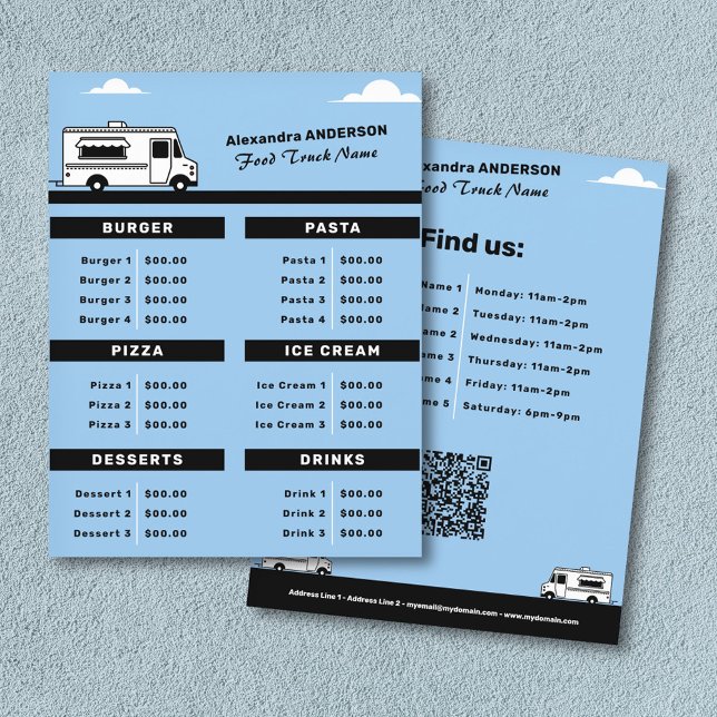 Food Truck Menu & Price List Flyer (Food Truck Menu & Price List Flyer)