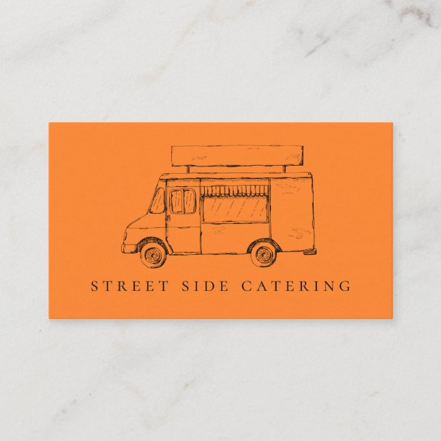 Food Truck Orange Business Cards (Front)