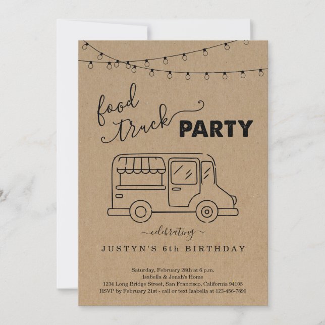 Food Truck Party Birthday Graduation etc Invitation (Front)