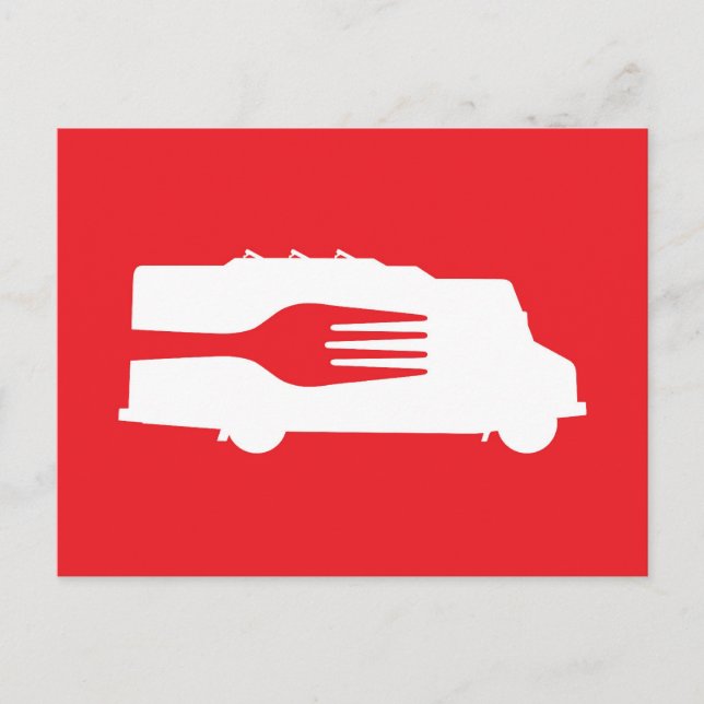 Food Truck: Side/Fork (Red) Postcard (Front)