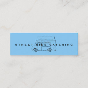 Food Truck Sky Blue Mini Business Cards