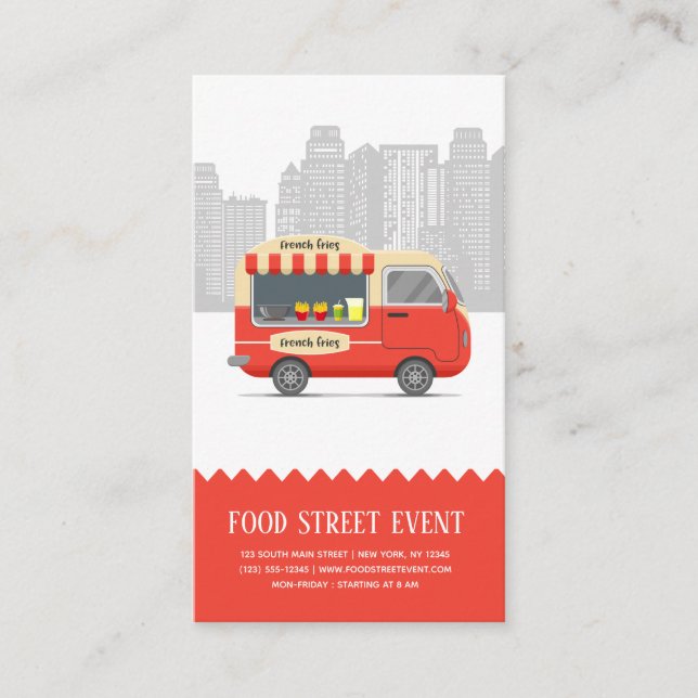 Food truck street french fries snack business card (Front)