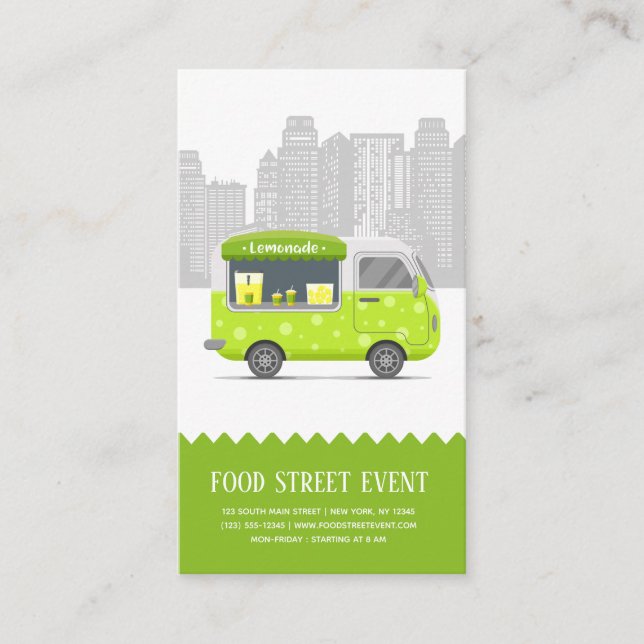 Food truck street lemonade business card (Front)